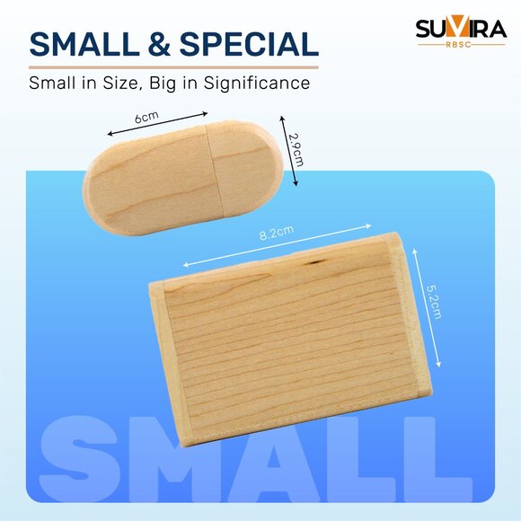 SUVIRA Eco-Friendly Wooden USB Flash Drive with Wood Box - 64GB - USB 3.0 - Picture 9 of 11
